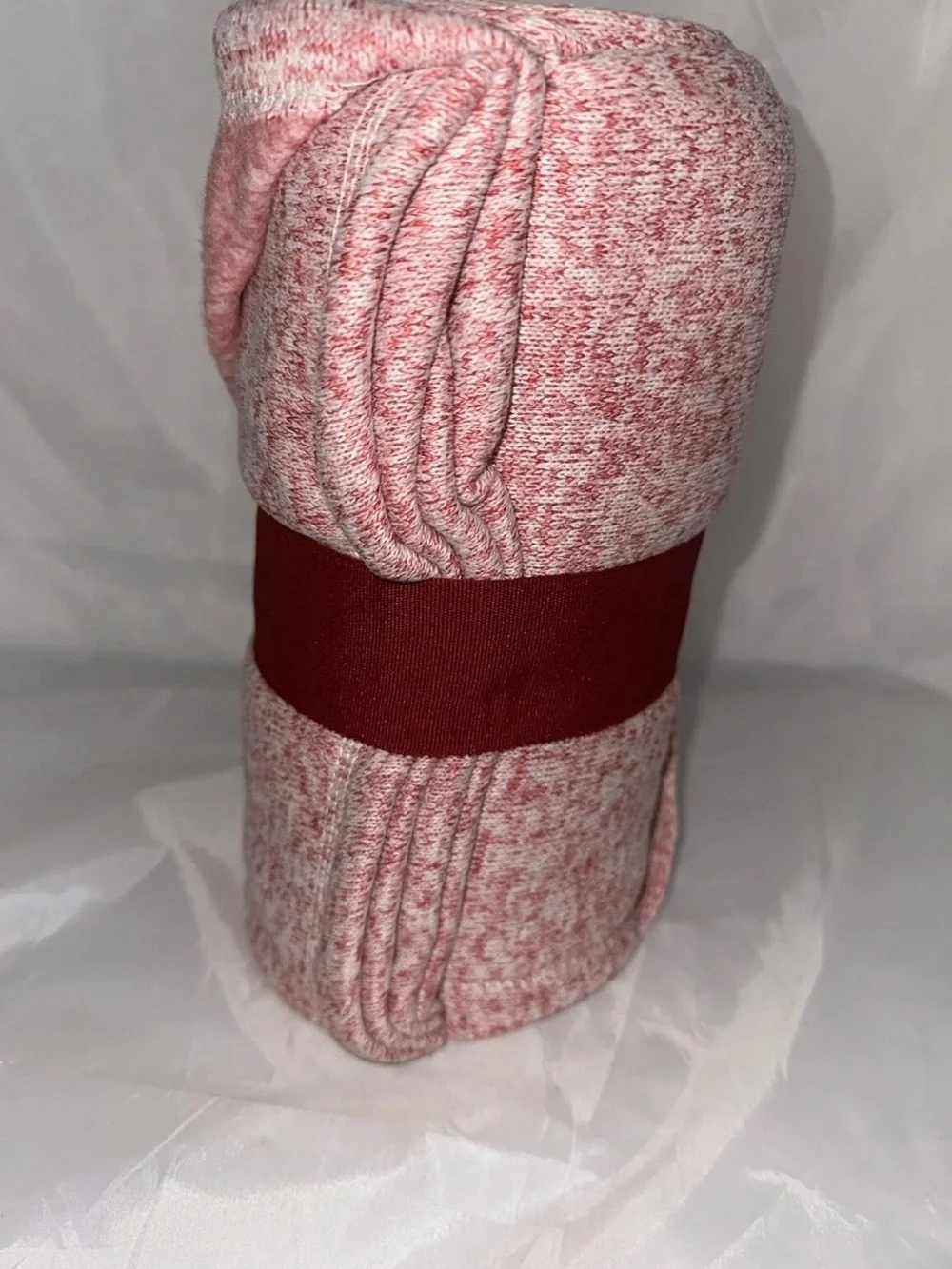 (2) Mainstays Lightweight Sweater Fleece Throw 50x60 - Red Heather